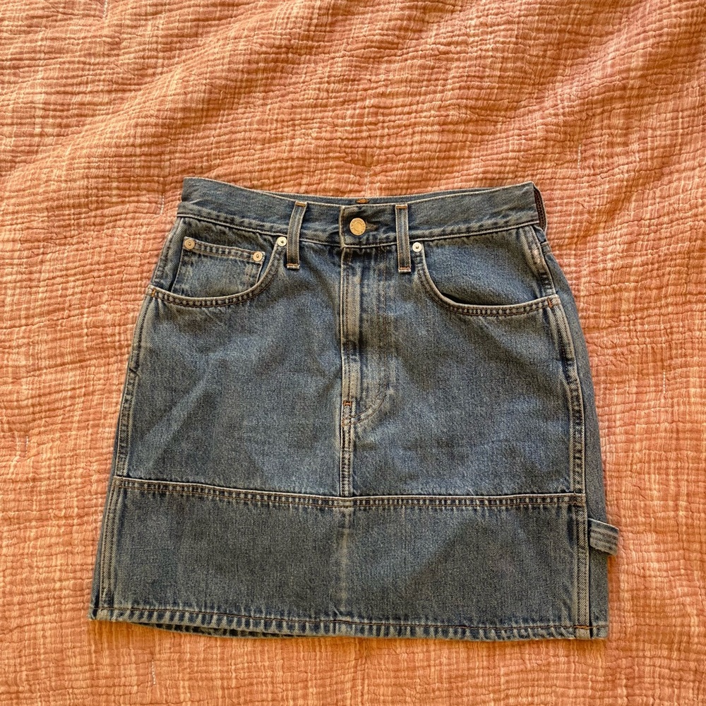 helmut lang denim femme utility skirt